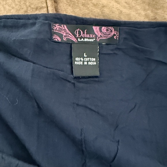 NWT Navy blue tie dye boho whimsical midi tiered skirt - Picture 6 of 6